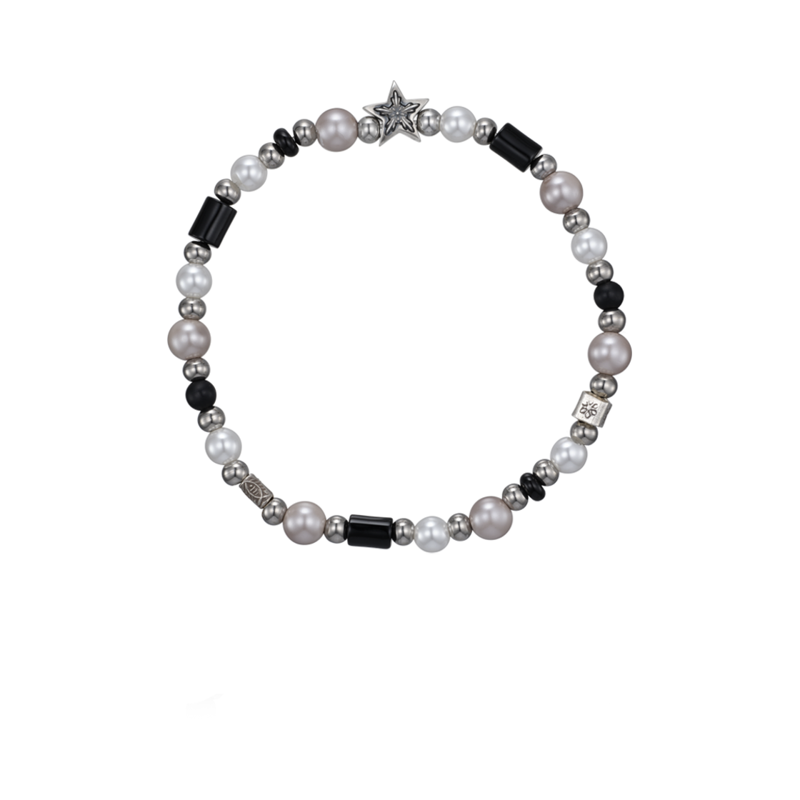 스쿠도 블랙 애쉬 핑크 씨스타 비즈 브레슬릿(Scudo Black Ash Pink Sea Star Beads Bracelet)