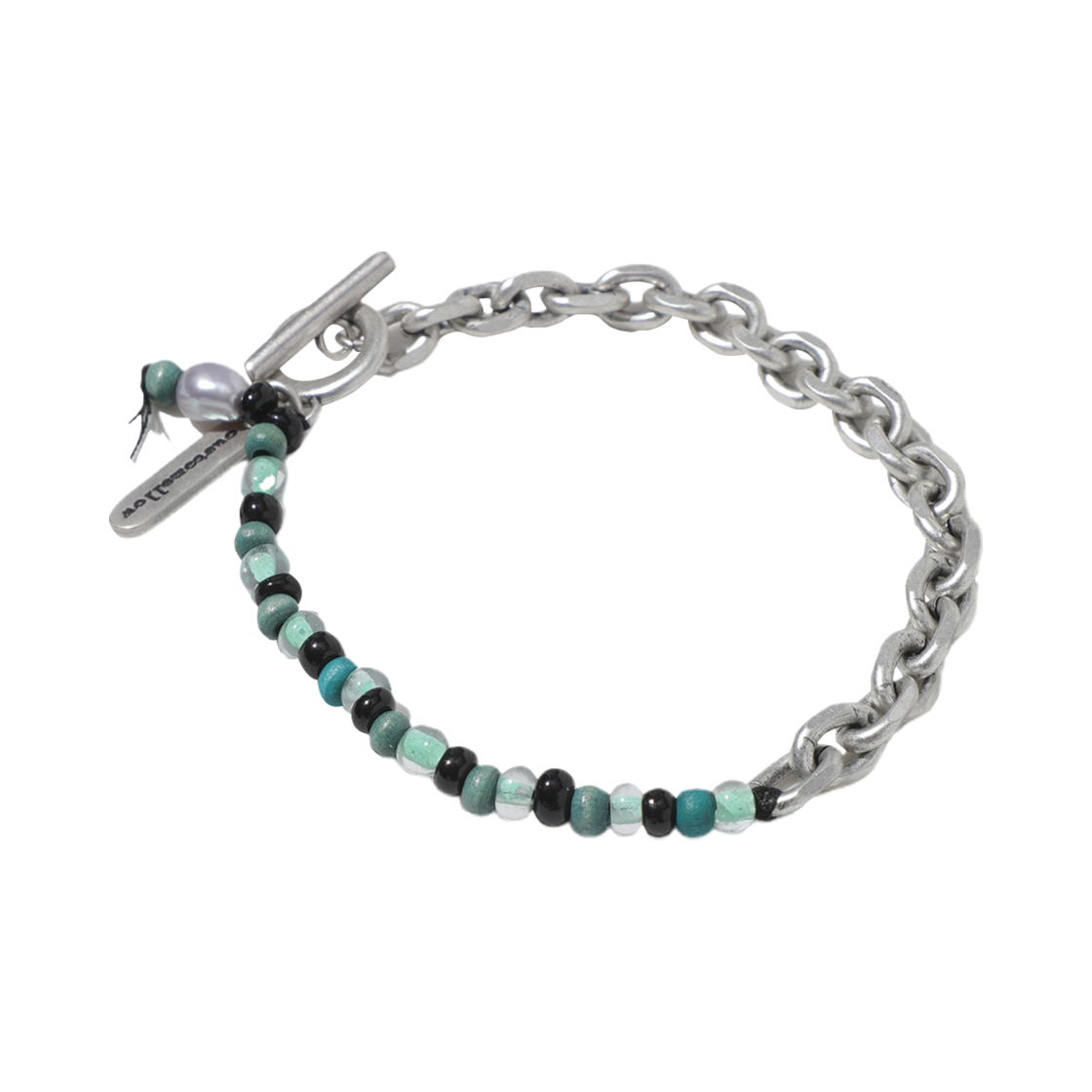 CAAAX25101GRX Customellow Chain Beads Bracelet Green