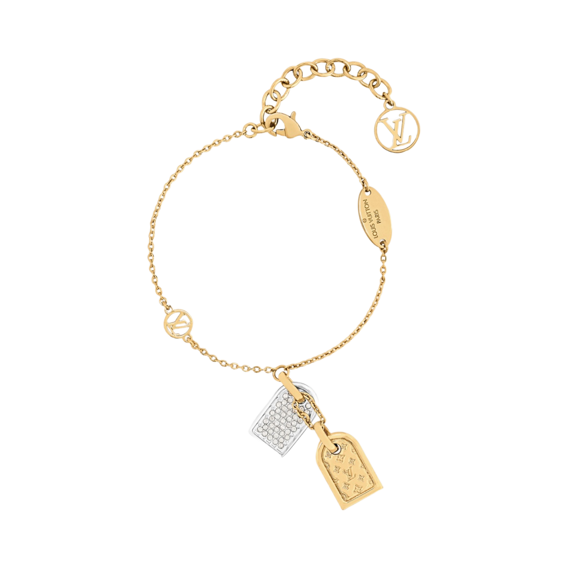 (W) 루이비통 프레셔스 나노그램 태그 브레이슬릿 골드((W) Louis Vuitton Precious Nanogram Tag Bracelet Gold) - 1