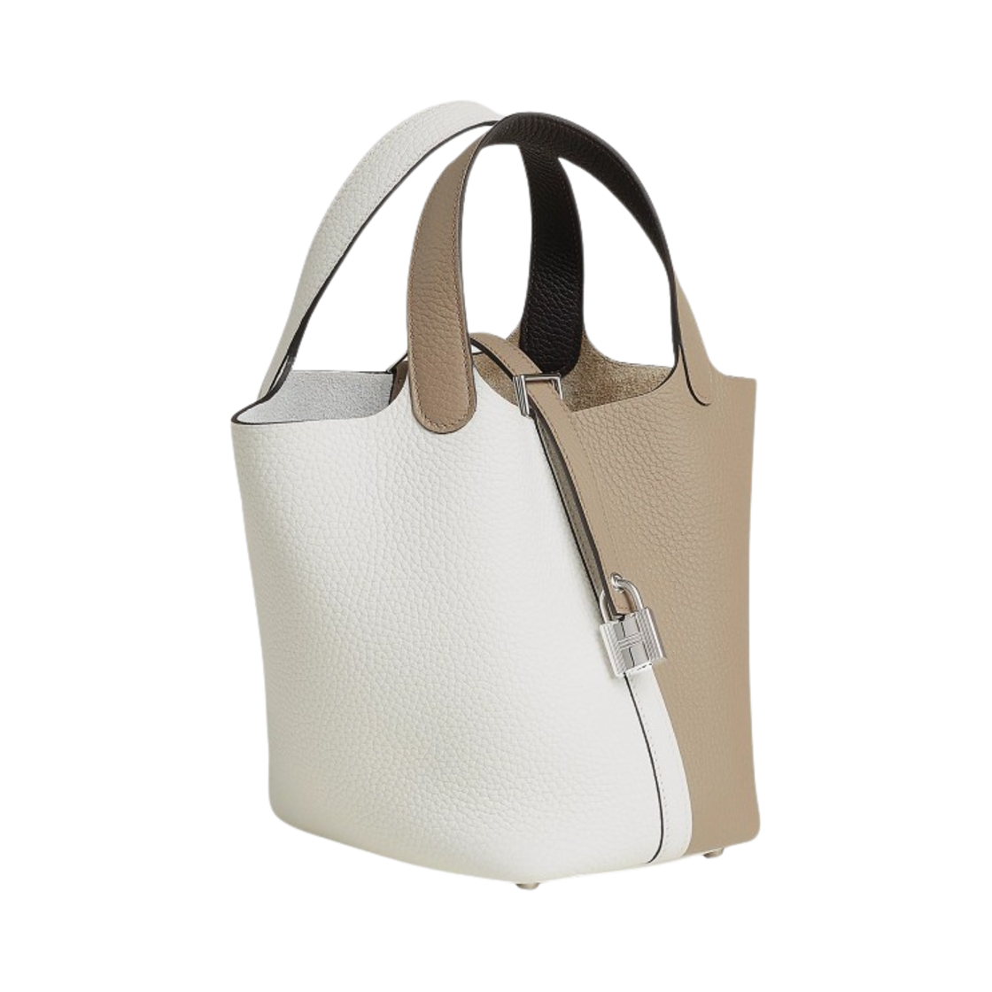 에르메스 피코탄 락 18 카사크 백 클레망스 & 팔라듐 하드웨어 베쥬 마르파 뉴 화이트 마카사르(Hermes Picotin Lock 18 Casaque Bag Clemence & Palladium Beige Marfa New White Macassar) - 2