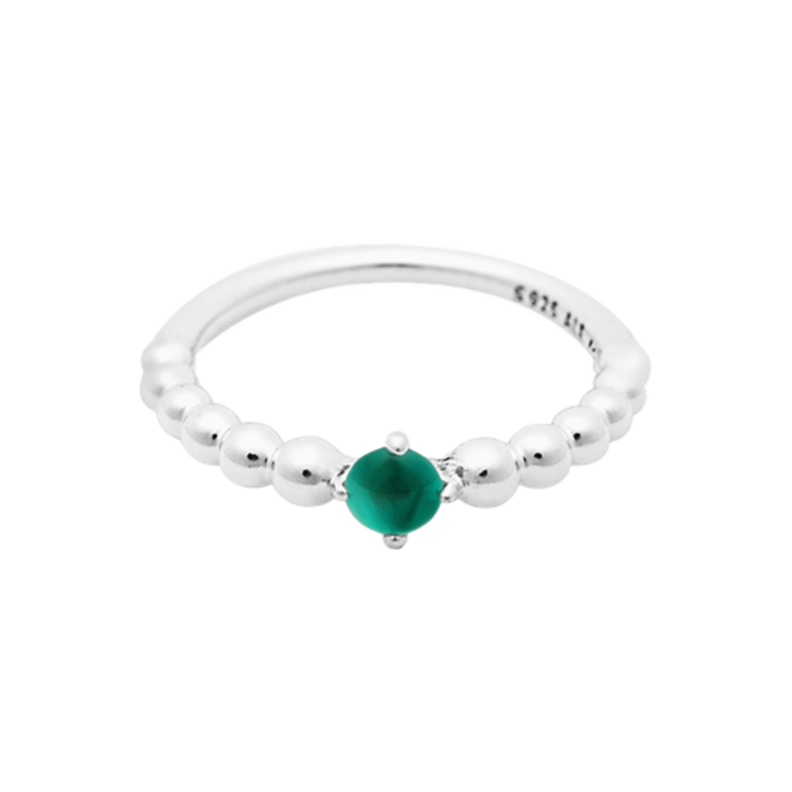 (W) 판도라 비디드 링 스털링 실버 레인 포레스트((W) Pandora Beaded Ring Sterling Silver Rain Forest) - 1