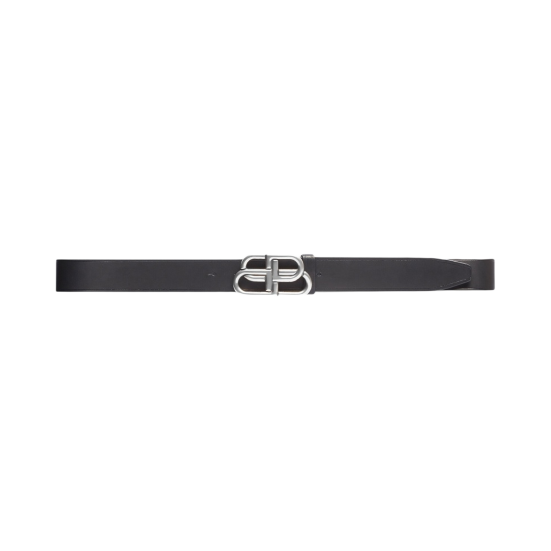 5703701CH0B1000/57037018O1Y1000 Balenciaga BB Large Vegetable Leather Belt Black Silver
