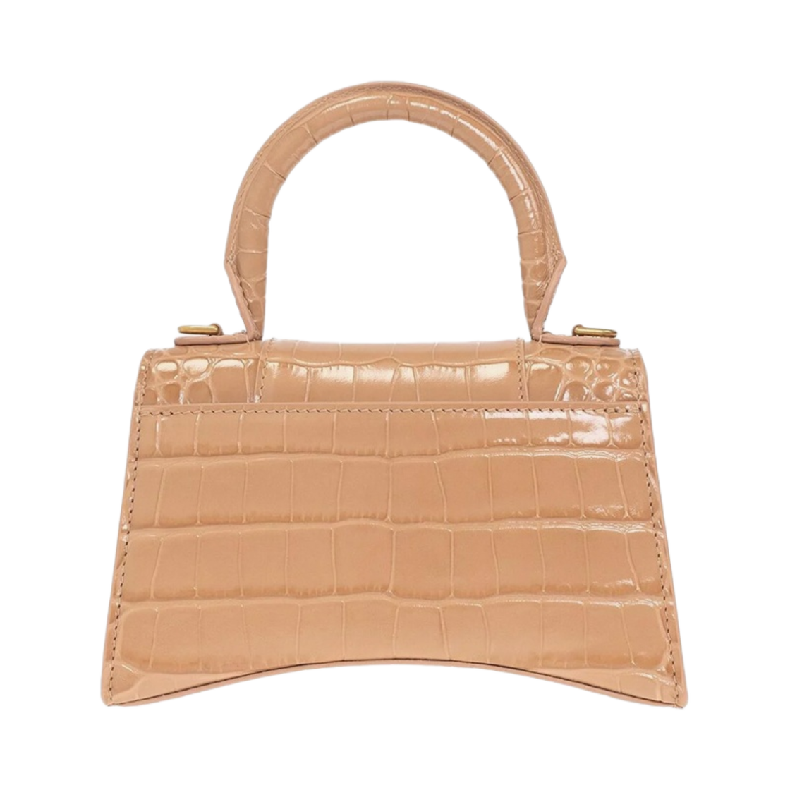 발렌시아가 아워글래스 XS 핸드백 크로커다일 엠보스 누드 베이지(Balenciaga Hourglass XS Handbag Crocodile Embossed Nude Beige) - 3