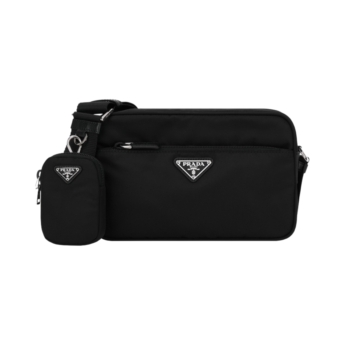 1BC167-RV44-F0002 Prada Re-Nylon Rectangle Shoulder Bag Black