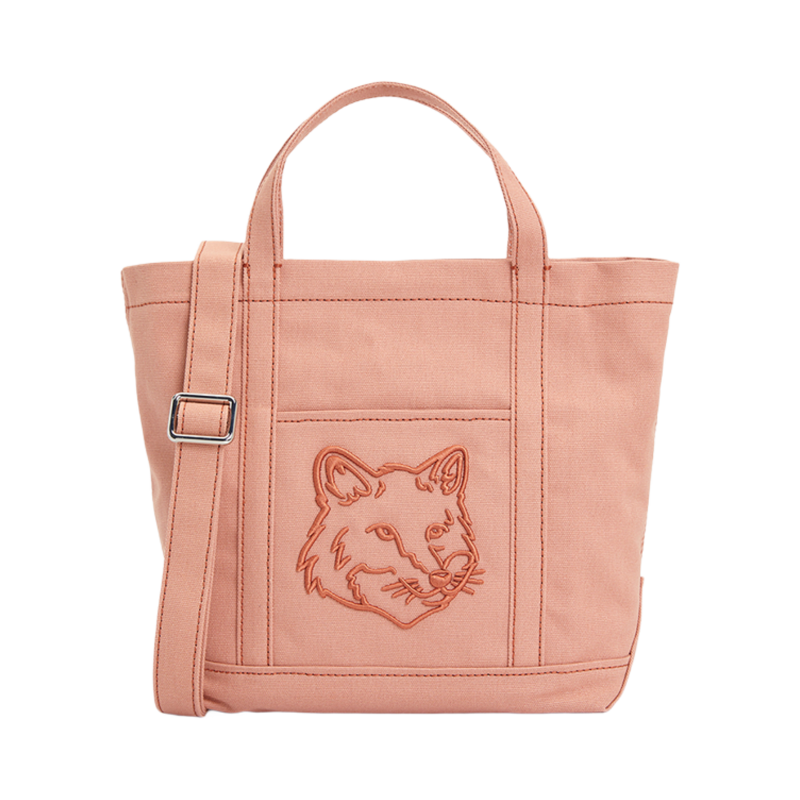 LW05103WW0107-0088 Maison Kitsune Fox Head Small Tote Bag Pink