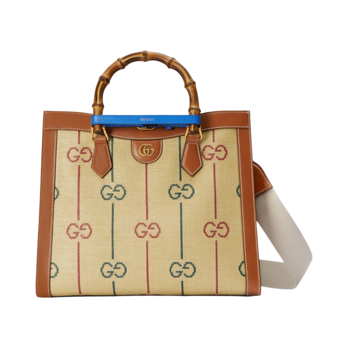 구찌 다이애나 미디움 토트백 베이지 코튼 캔버스(Gucci Diana Medium Tote Bag Beige Cotton Canvas) - 1