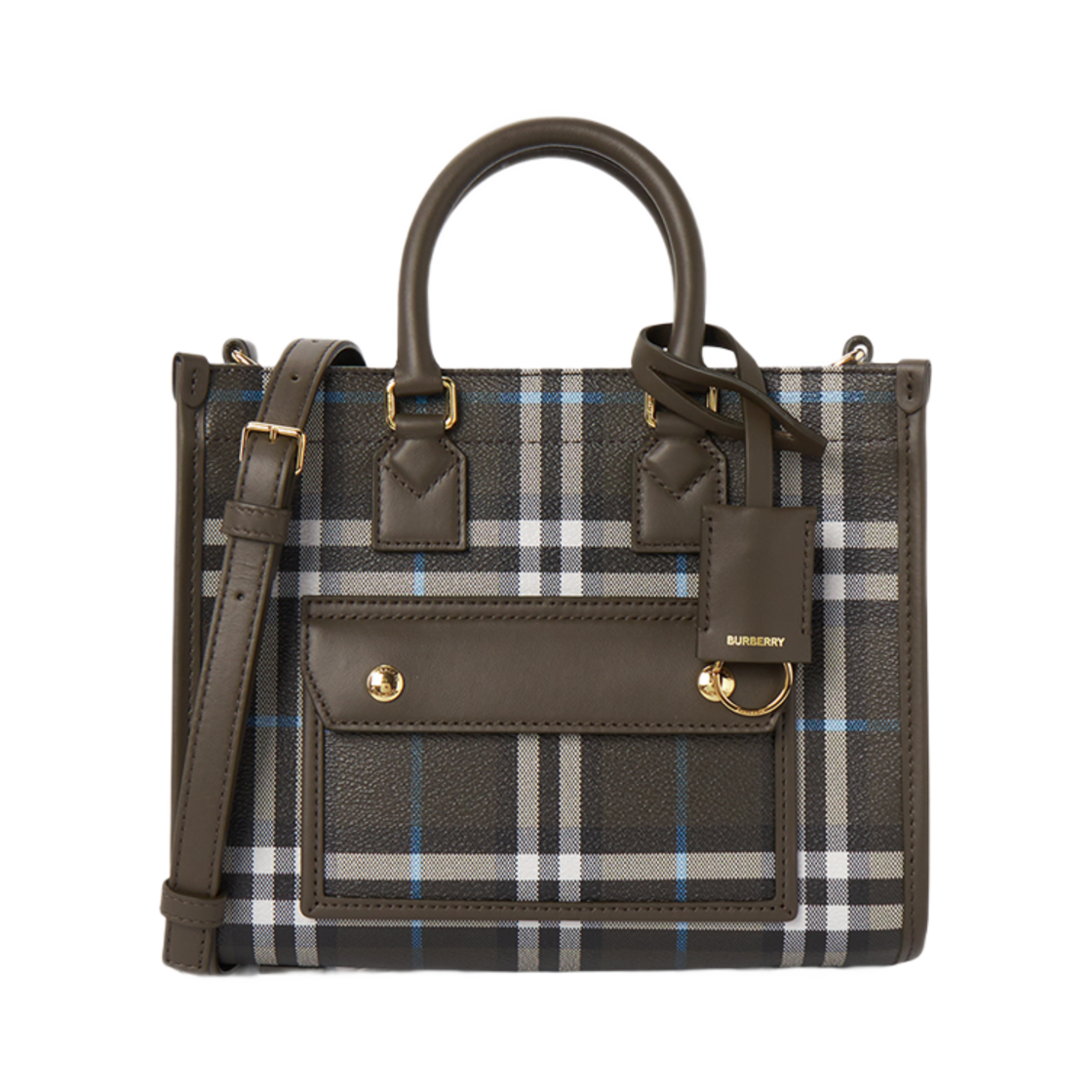 버버리 프레야 체크 토트백 카키(Burberry Freya Check Tote Bag Khaki) - 1