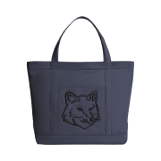 Maison Kitsune Large Fox Head Tote Bag Slate Grey