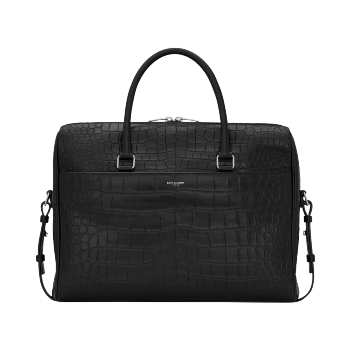 생로랑 더플 생로랑 브리프케이스 백 크로커다일 엠보스 매트 레더 블랙(Saint Laurent Duffle Saint Laurent Briefcase Bag In Crocodile-Embossed Matte Leather Black) - 1