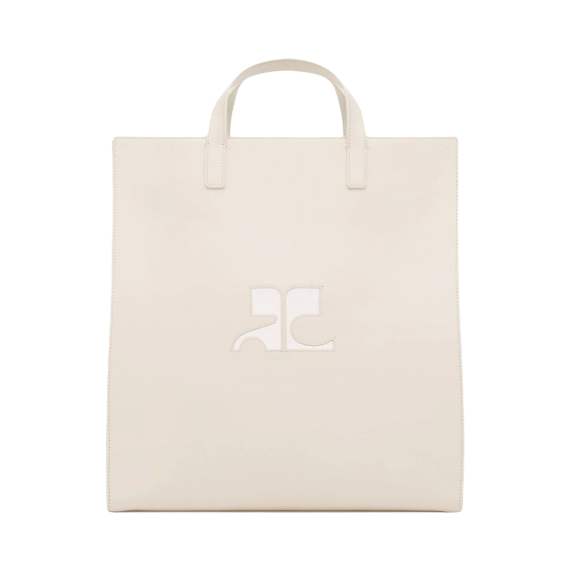 124GSA087CR00279100 Courreges Heritage Leather Tote Bag Gray