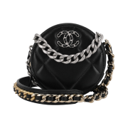 Chanel 19 Clutch with Chain Lambskin & Silver Black
