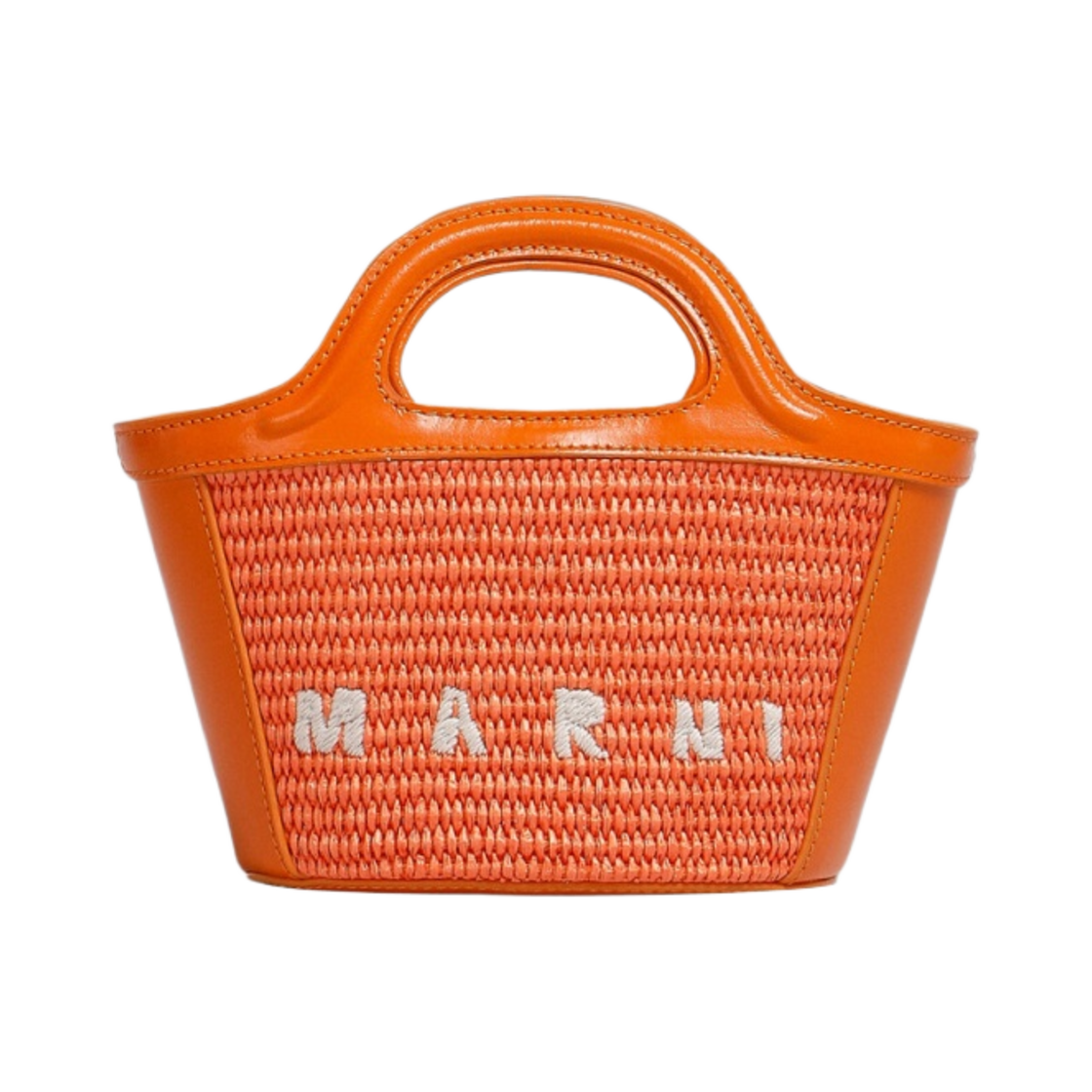마르니 레더 & 라피아 트로피컬리아 마이크로백 캐롯(Marni Leather & Raffia Tropicalia Micro Bag Carrot) - 1