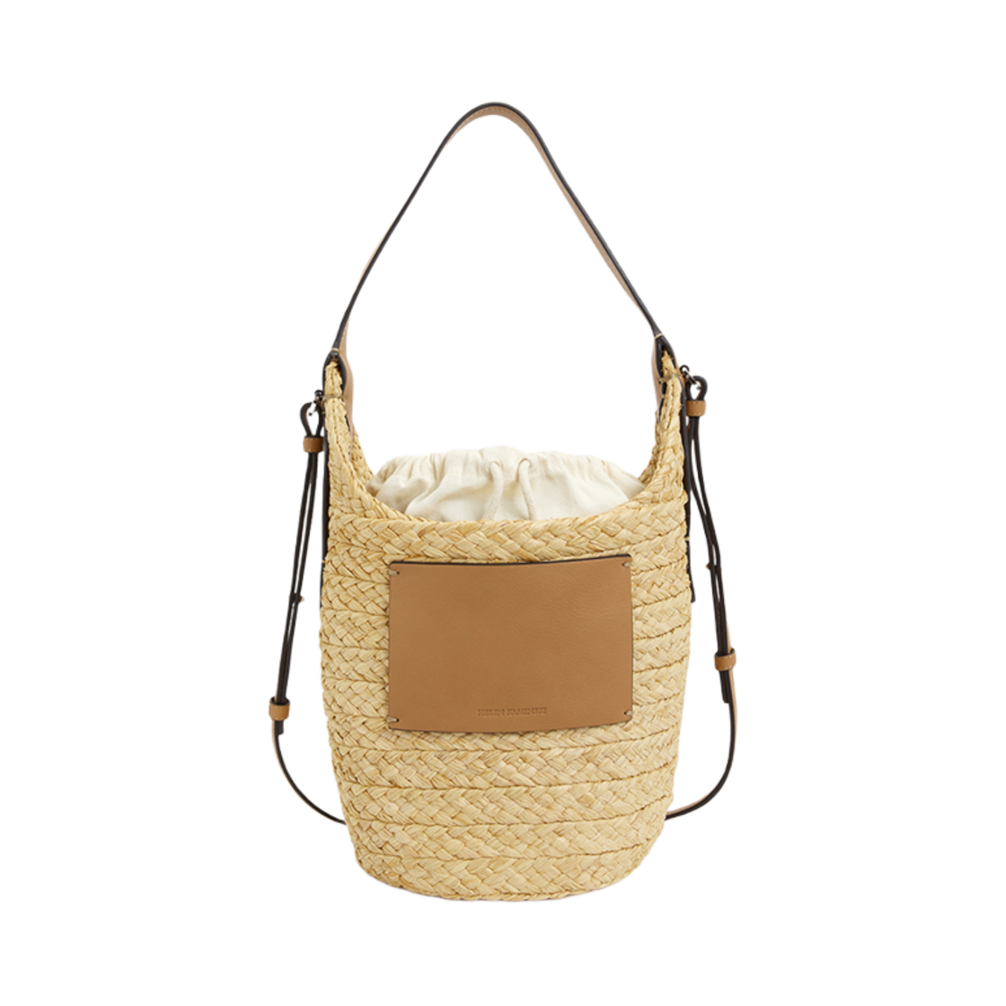BAG51961-NAT/CAR Helen Kaminski Nisida Raffia Bucket Bag Natural Caramel