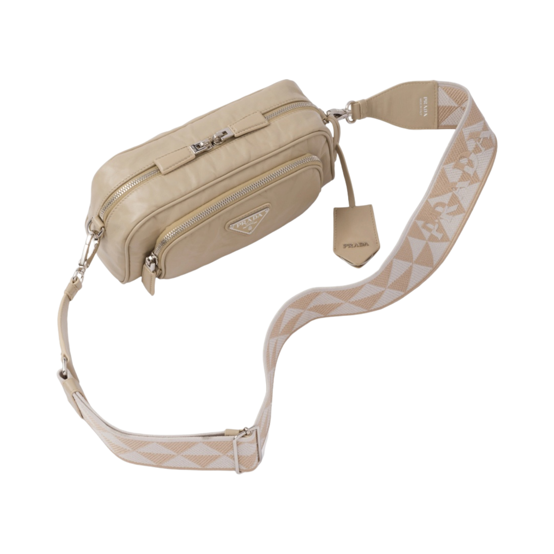 프라다 나파 앤티크 레더 멀티 포켓 숄더백 데저트 베이지(Prada Nappa Antique Leather Multi-Pocket Shoulder Bag Desert Beige) - 2