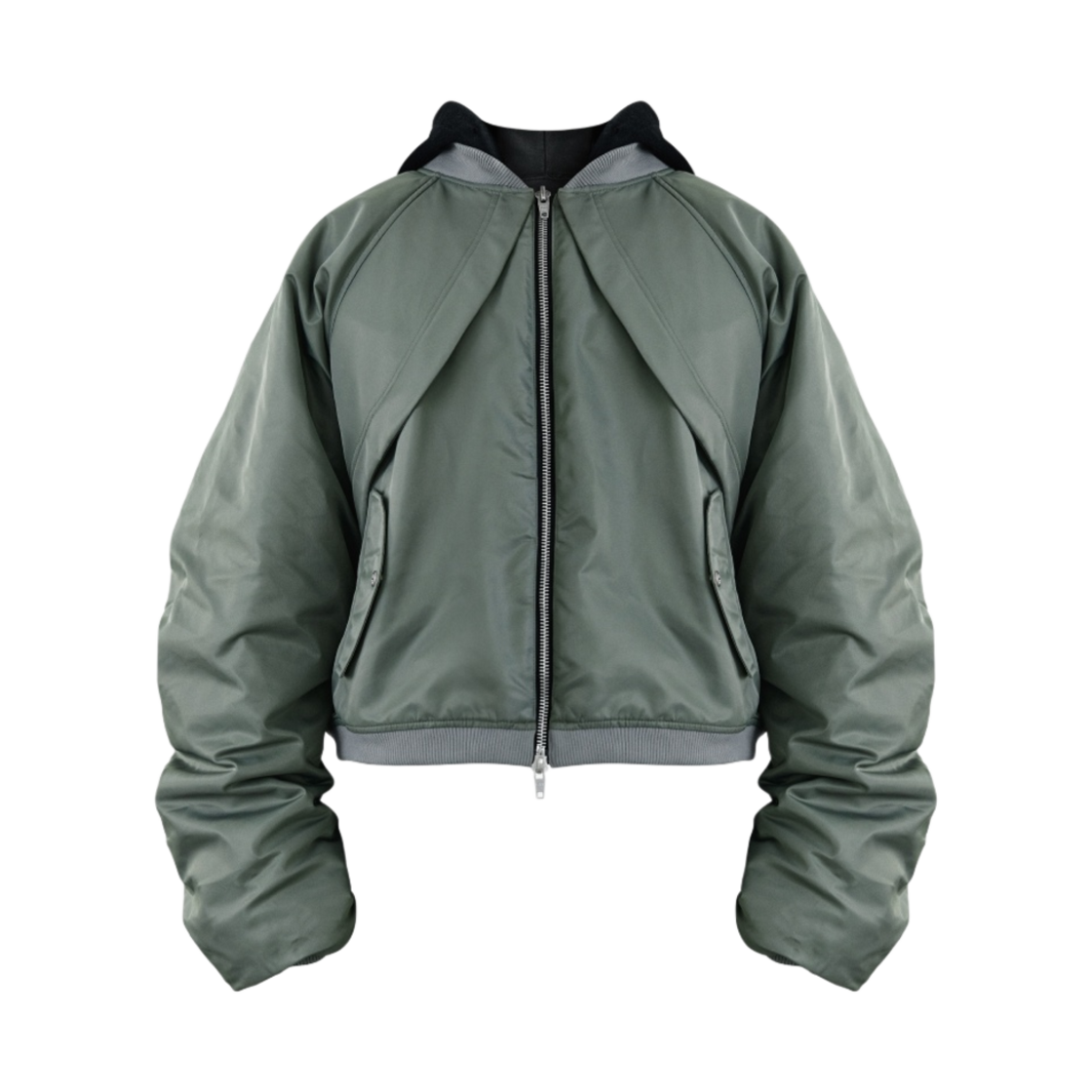 파프롬왓 파 오버사이즈 후드 봄버 올리브(Farfromwhat Far Oversized Hoodie Bomber Olive)