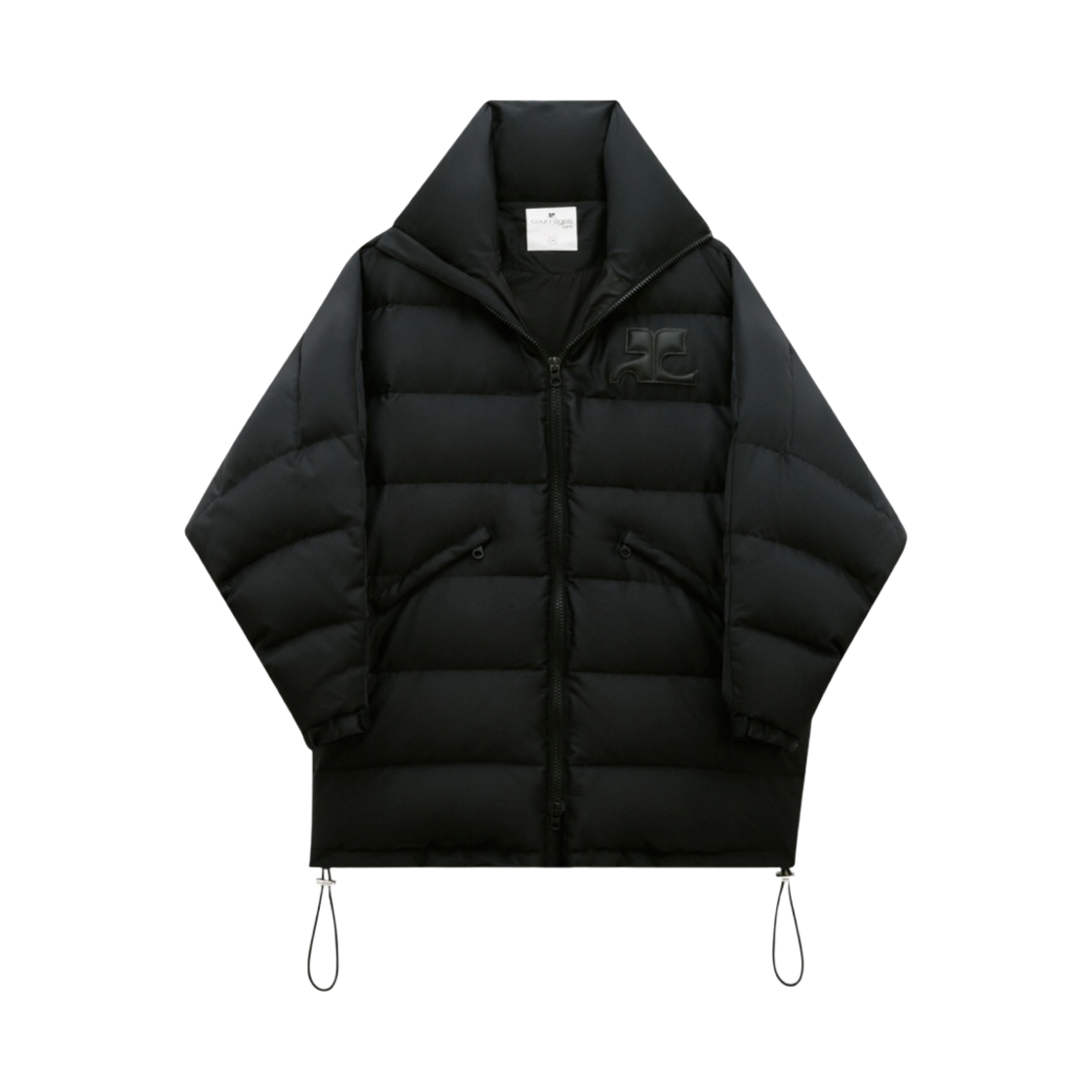 (W) 꾸레쥬 숏 프리즘 나일론 퍼퍼 블랙((W) Courreges Short Prism Nylon Puffer Black)