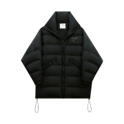 (W) Courreges Short Prism Nylon Puffer Black