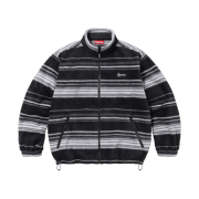 Supreme Stripe Zip Up Fleece Jacket Black - 24FW