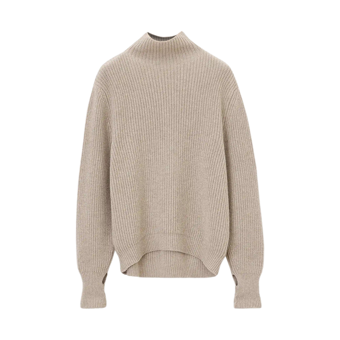 (W) 르메르 야크 알파카 하이 넥 점퍼 내츄럴 베이지((W) Lemaire Yak Alpaca High Neck Jumper Natural Beige) - 1
