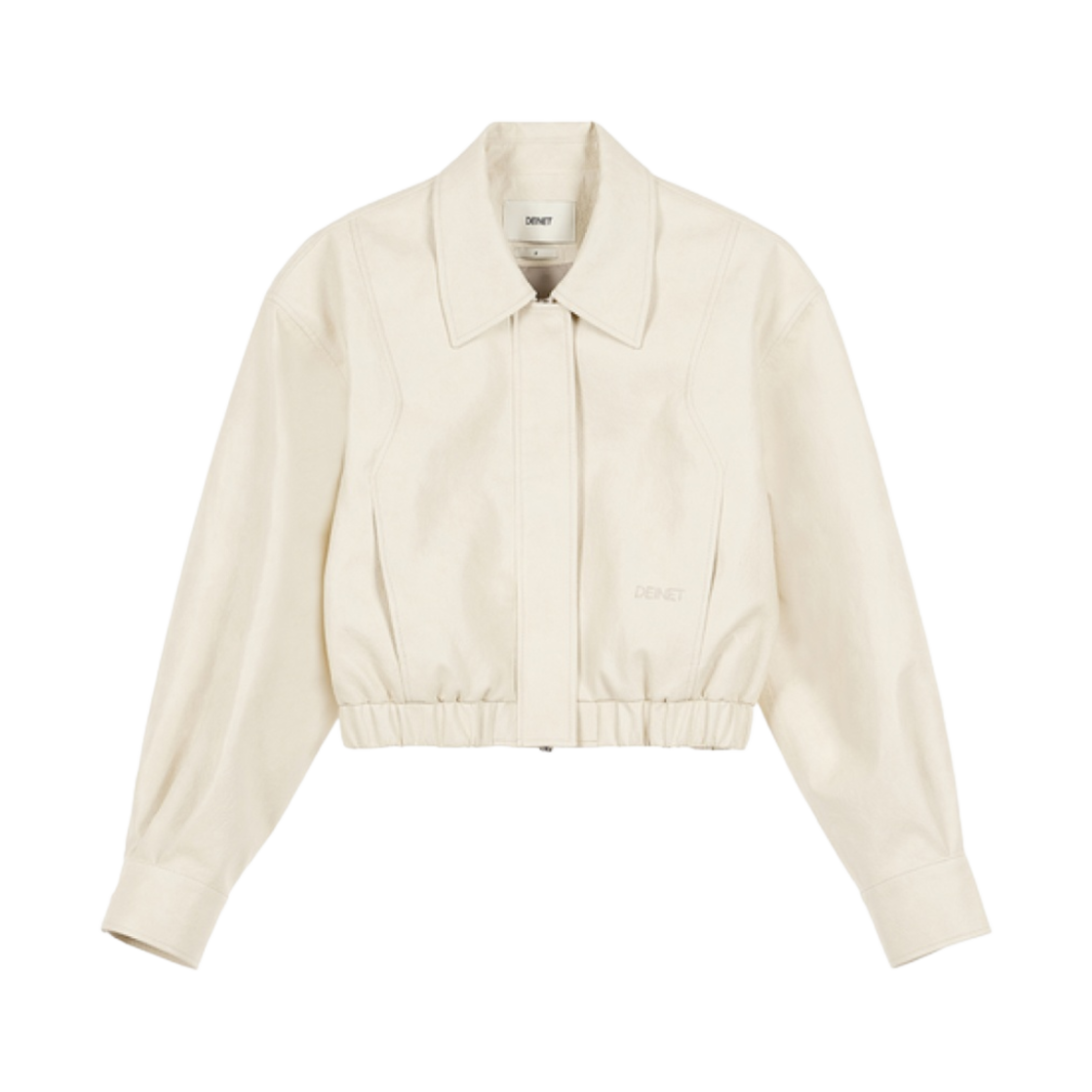 다이닛 에코 레더 봄버 밴디드 점퍼 크림(Deinet Eco Leather Bomber Banded Jumper Cream)