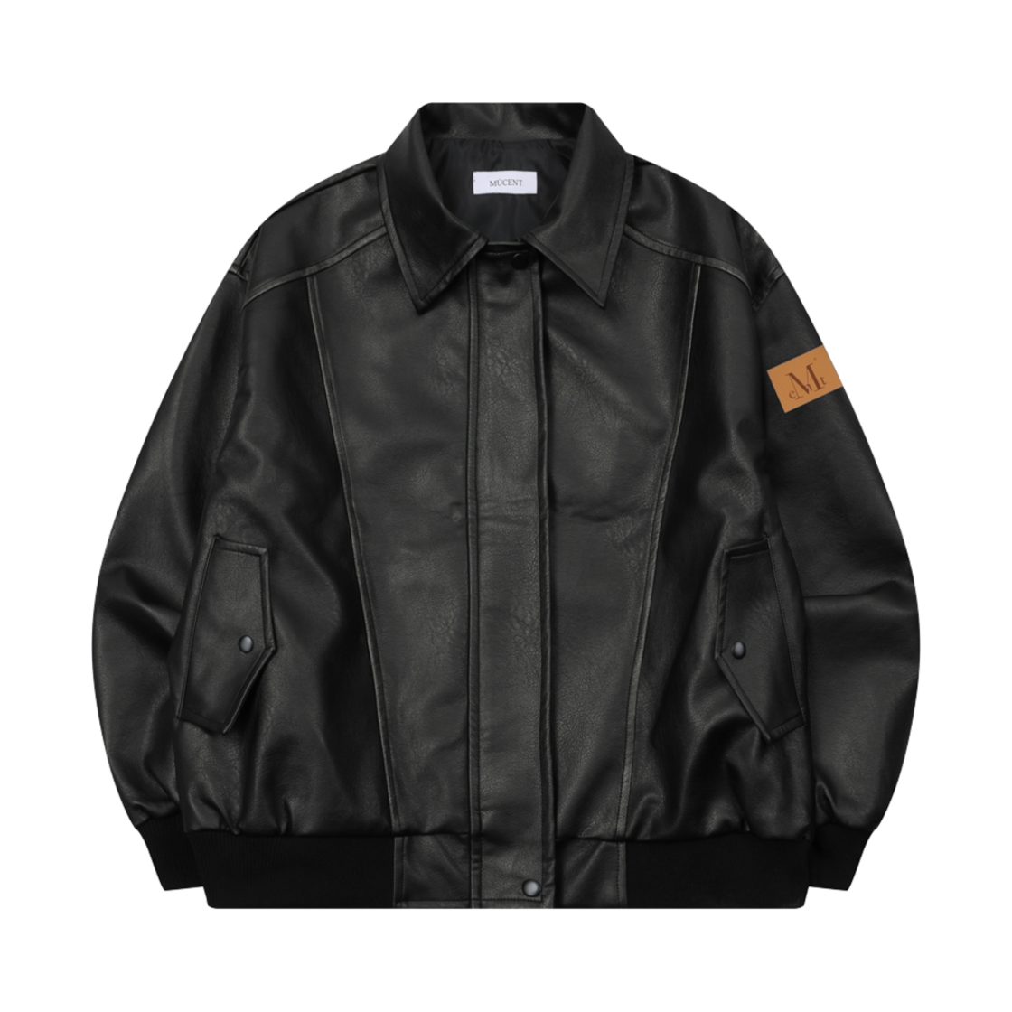 P00000PI_BK MUCENT Glow Vintage Washing Leather Jacket Black