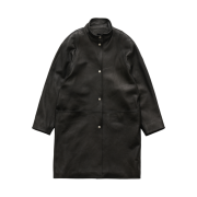 FARVEN Elliot Long Leather Coat Black