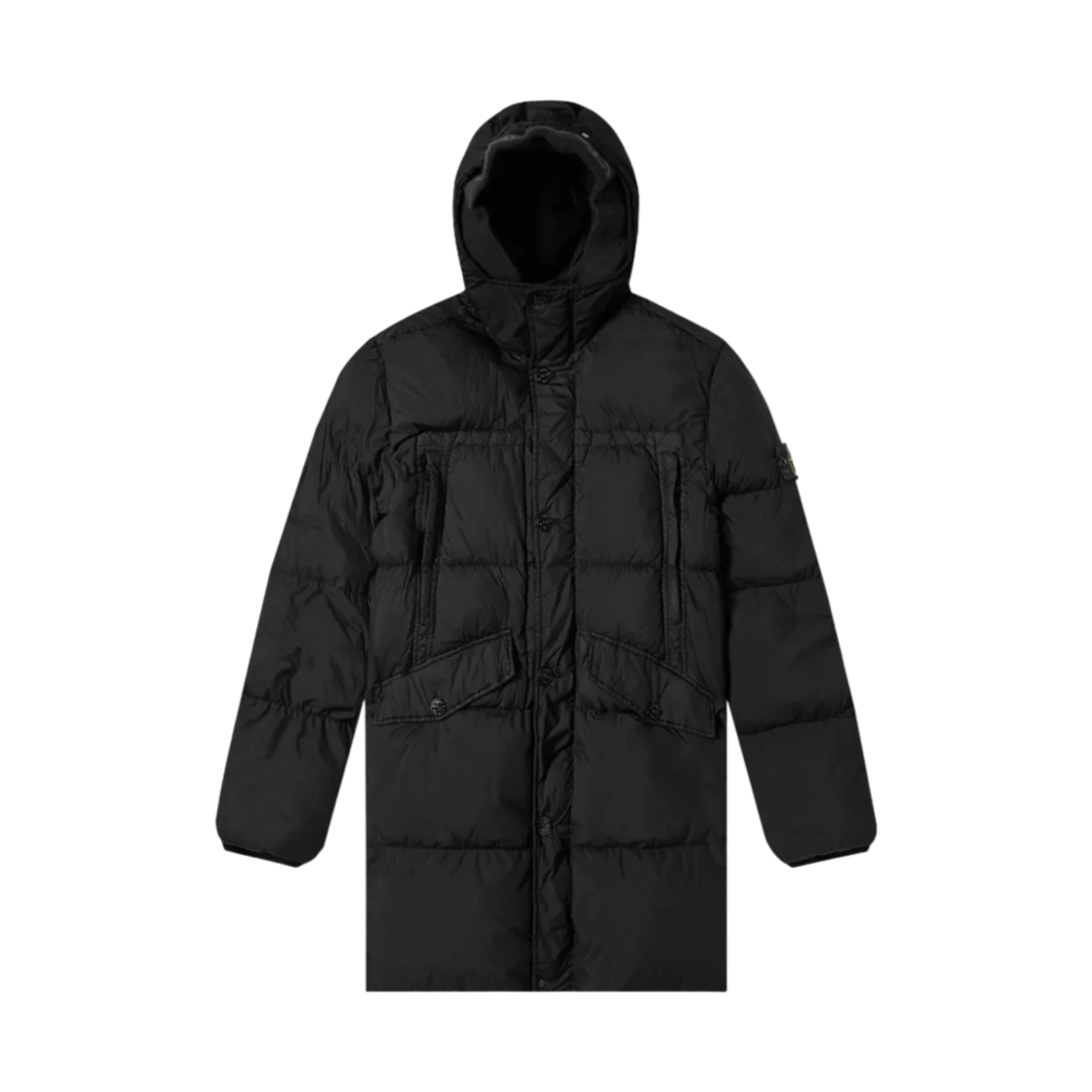 스톤 아일랜드 70123 크링클랩스 후드 롱 다운 자켓 블랙 - 20FW(Stone Island 70123 Crinkle Reps Hooded Long Down Jacket Black - 20FW)