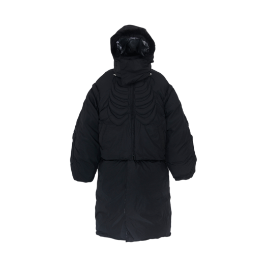 241218003 Surgery Bone Embossing Transform Puffer Coat Black