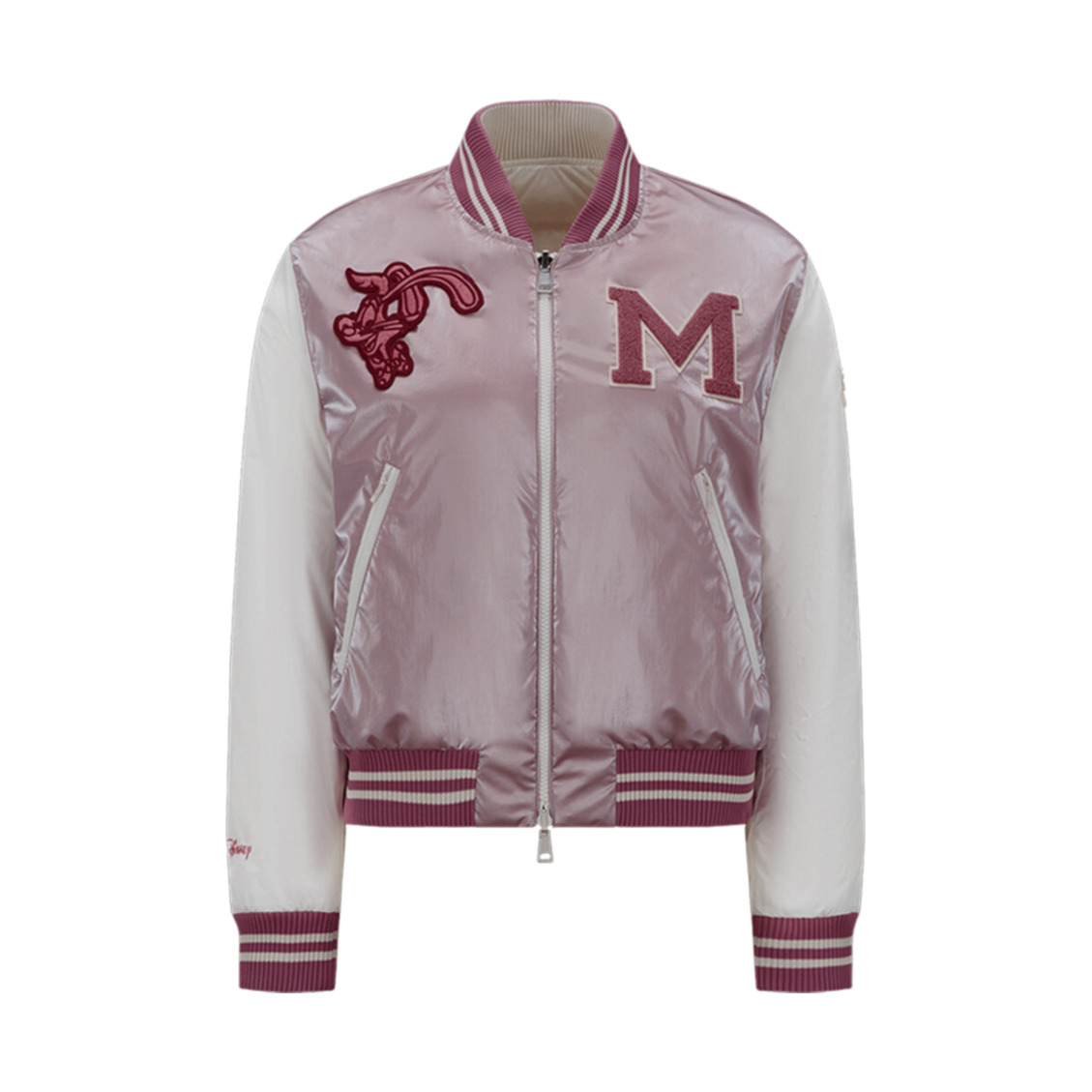 (W) 몽클레르 다렙 다운 봄버 자켓 화이트 핑크 - 23SS((W) Moncler Dareb Down Bomber Jacket White Pink - 23SS) - 1