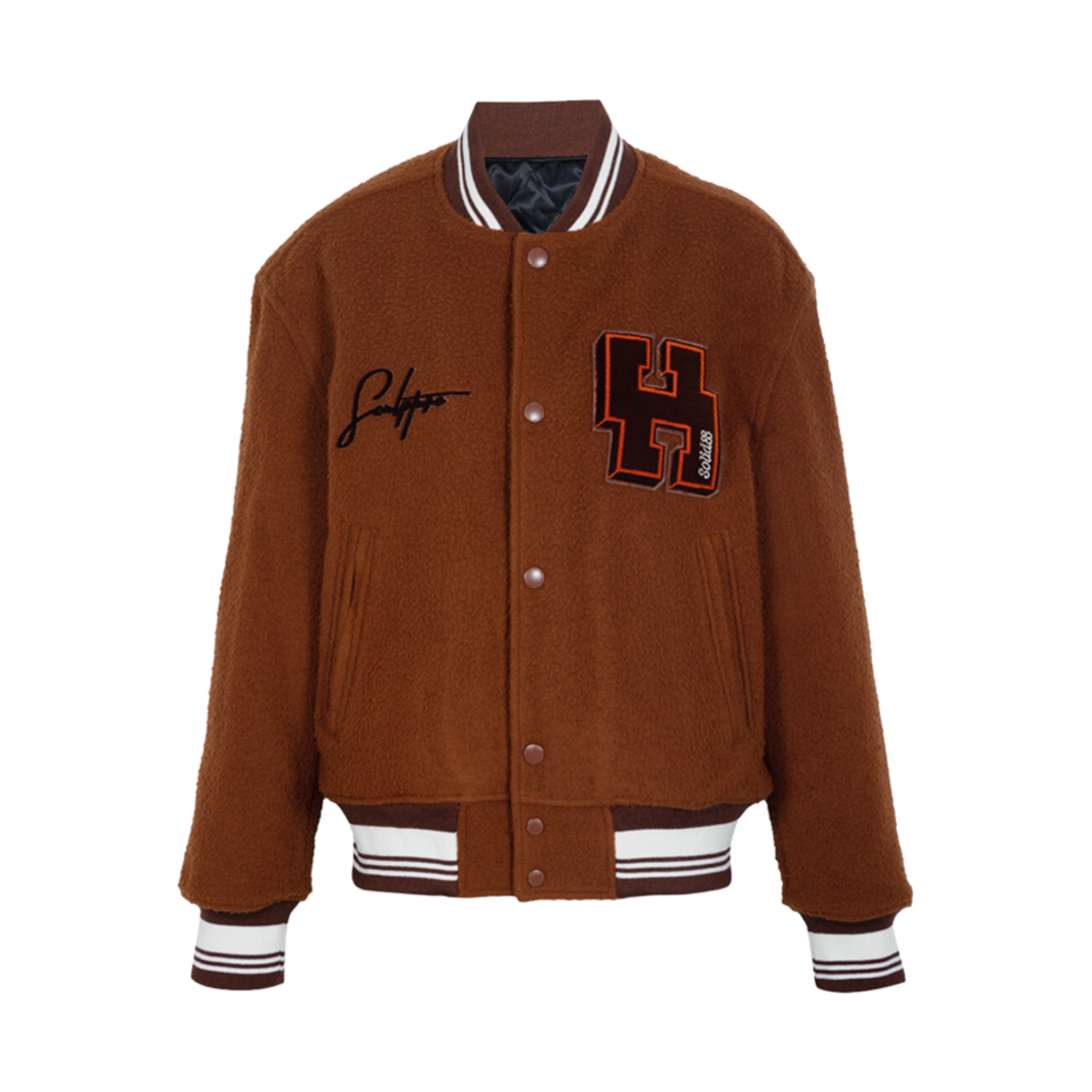 S233JP12412D Solid Homme Varsity Jumper Mud