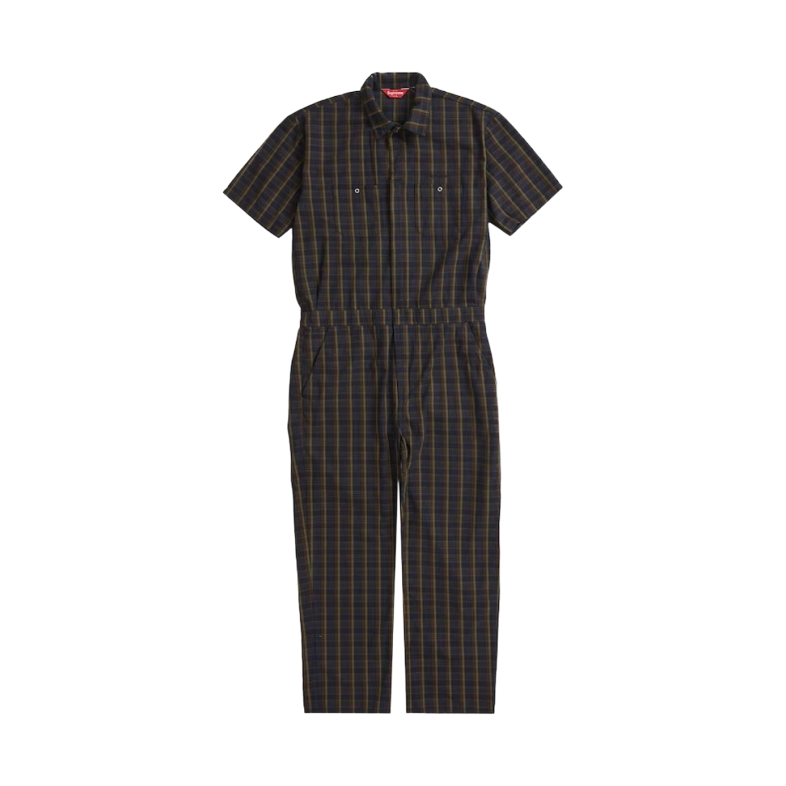 슈프림 숏슬리브 커버롤 네이비 플레이드 - 23SS(Supreme S/S Coverall Navy Plaid - 23SS) - 1