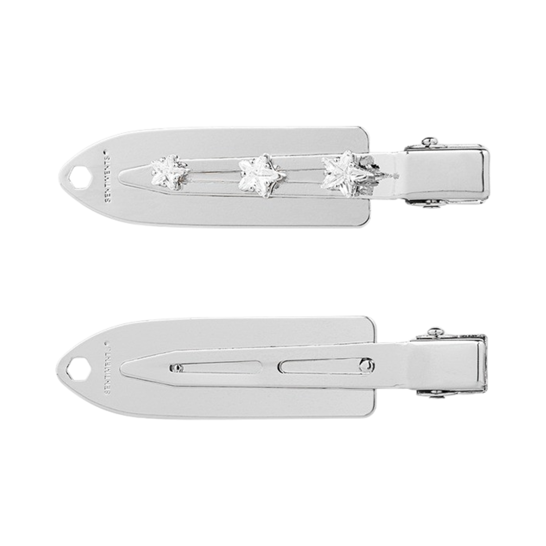 센티멍 넘버 543 서프보드 크리스탈 스타 헤어핀 실버(Sentiments No.543 Surfboard Crystal Star Hair pin Silver) - 1