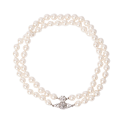 Vivienne Westwood Graziella Pearl Choker Necklace Silver
