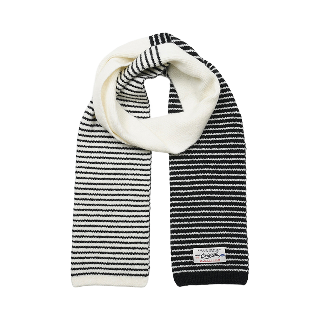 BS4FMF893WH Bensimon Color Block Knit Muffler White