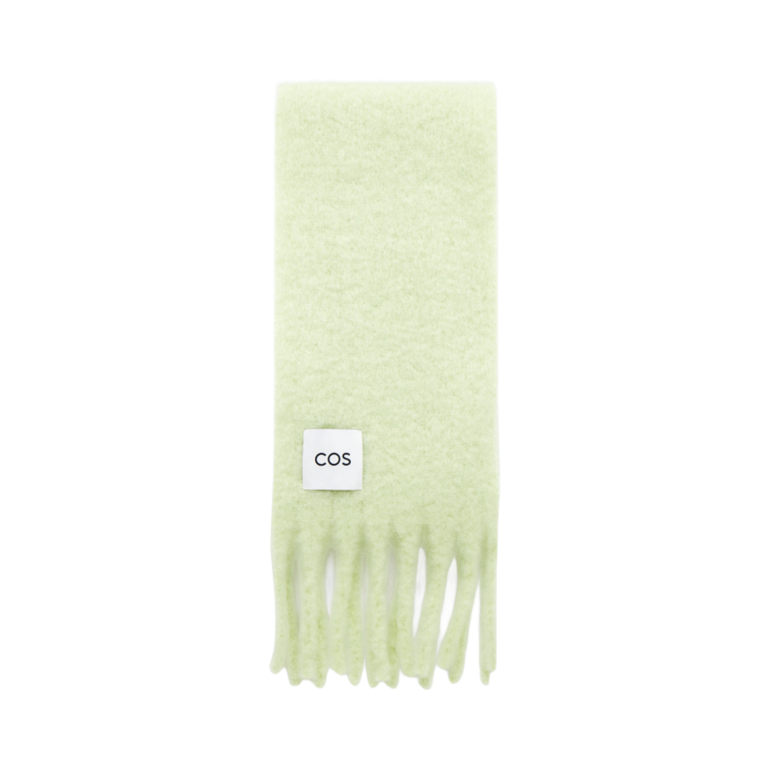 1245207007 COS Fringe Brushed Mohair Muffler Pistachio