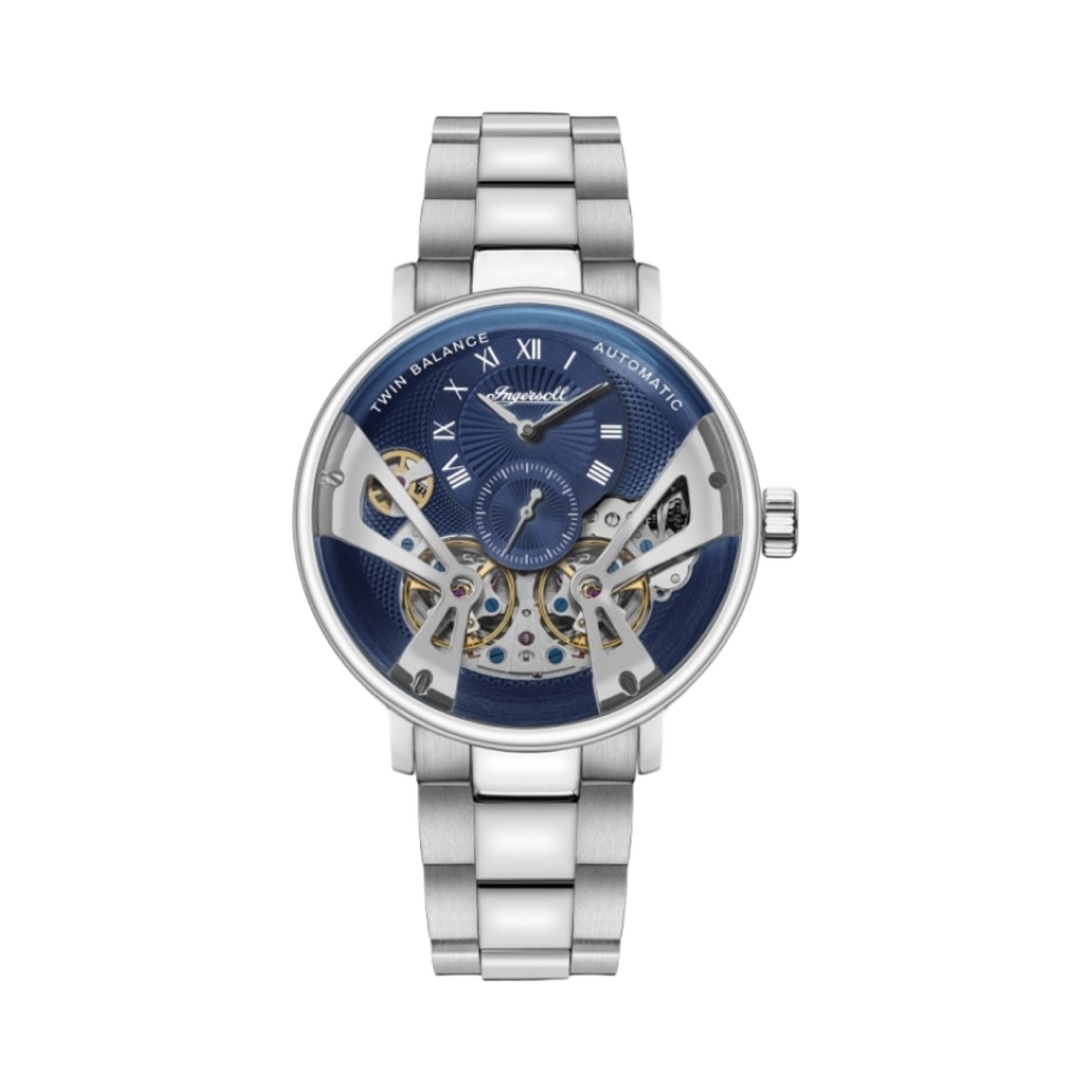 I13104 Ingersoll Tennessee 45.5mm Automatic Stainless Steel Silver Silver Navy Dial