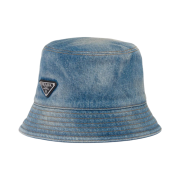 (W) Prada Denim Bucket Hat Light Blue
