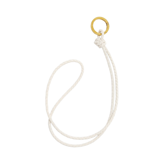 Bottega Veneta Intreccio Long Keyring Chalk