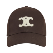 (W) Celine Triomphe Baseball Cap in Cotton Cacao