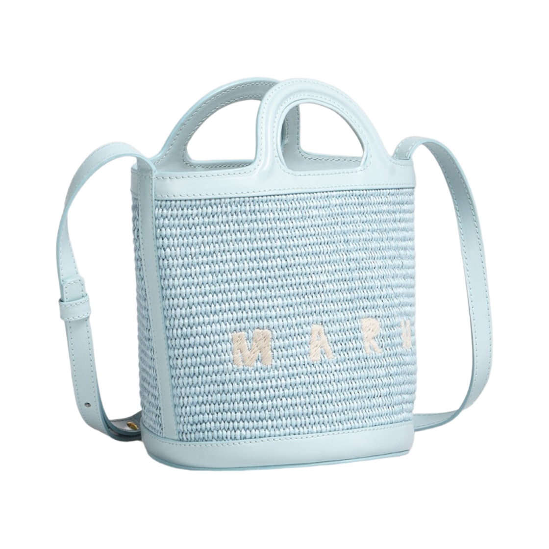 마르니 레더 & 라피아 트로피칼리아 스몰 버킷백 라이트 블루(Marni Leather & Raffia Tropicalia Small Bucket Bag Light Blue) - 2