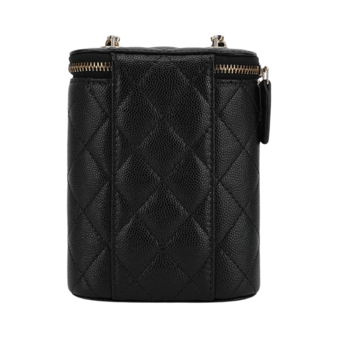 샤넬 클래식 미니 코스메틱 케이스 그레인드 카프스킨 & 골드 메탈 블랙 (내부 거울 포함)(Chanel Mini Classic Vanity With Chain Grained Calfskin & Gold Black (Inside Mirror)) - 2