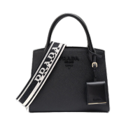 Prada Small Saffiano Leather Monochrome Bag Black
