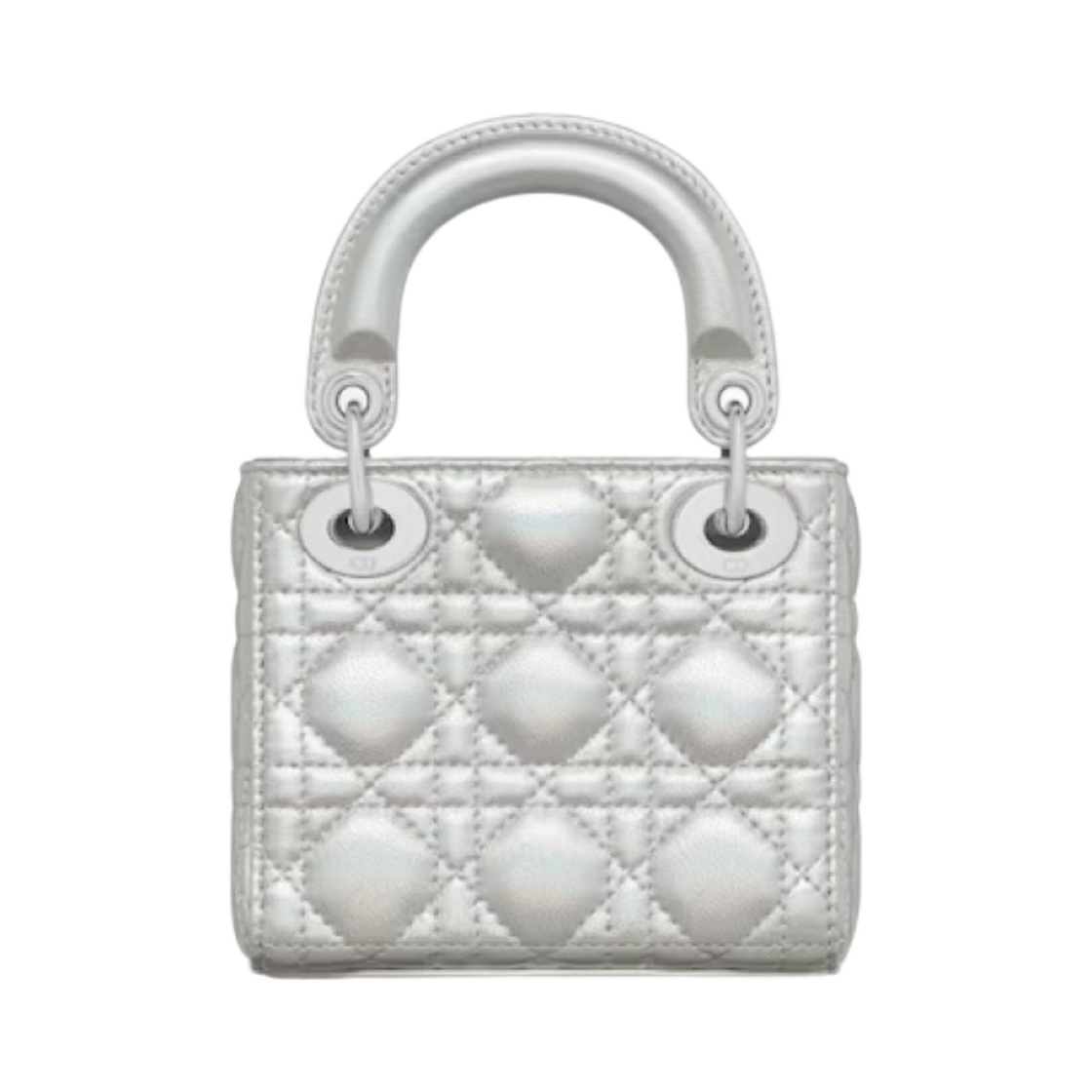 디올 레이디 디올 마이크로백 이리디센트 까나쥬 램스킨 메탈릭 실버 톤(Dior Lady Dior Micro Bag Iridescent Cannage Lambskin Metallic Silver Tone) - 2