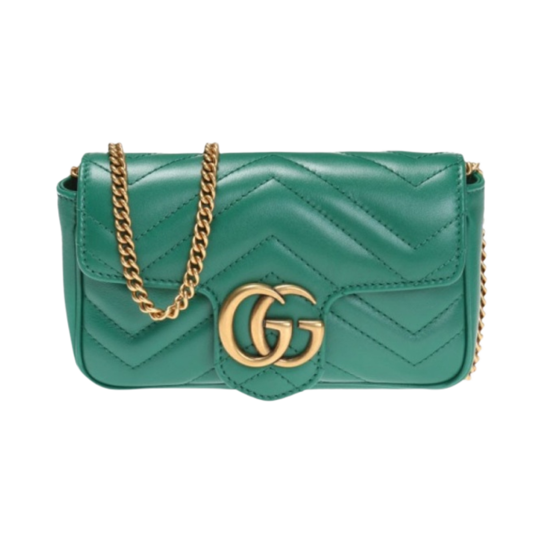 구찌 GG 마몽 마틀라세 슈퍼 미니백 그린(Gucci GG Marmont Matelasse Super Mini Bag Green) - 1
