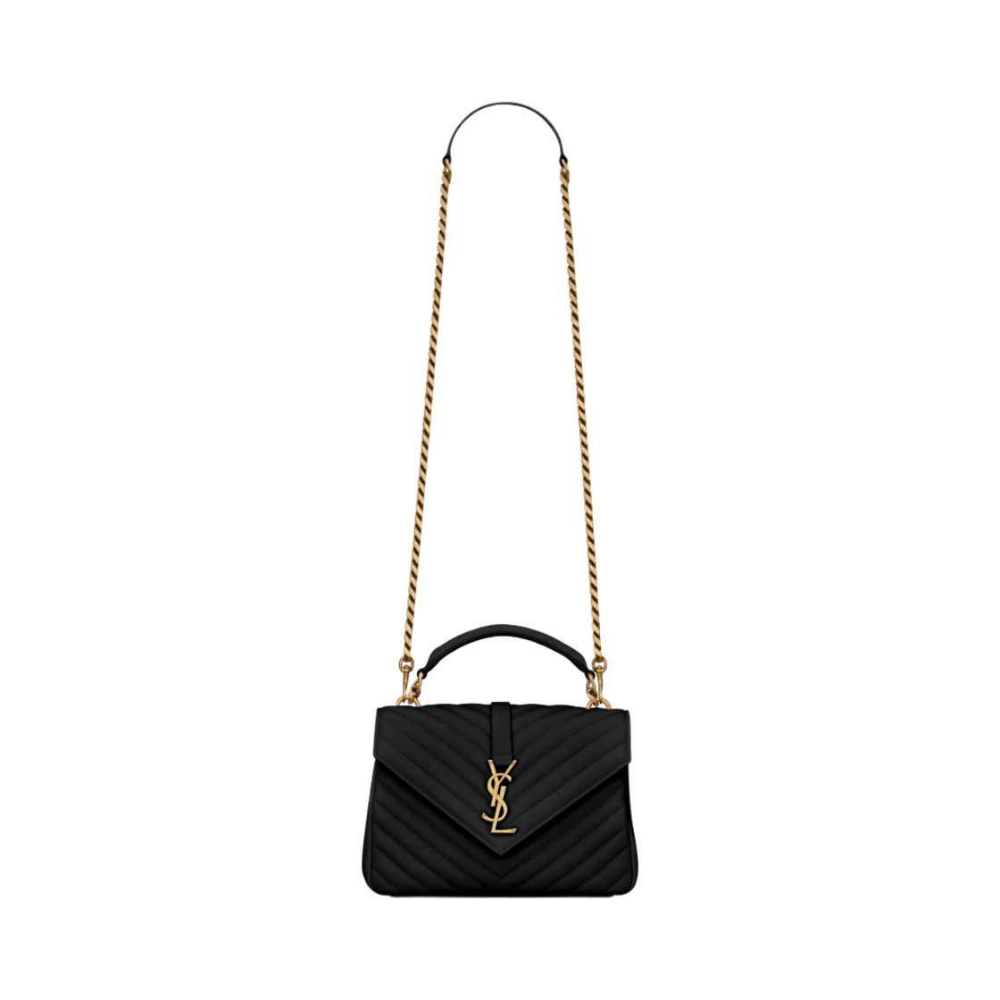 생로랑 퀼티드 레더 컬리지 미디움 체인백 블랙(Saint Laurent College Medium Chain Bag in Quilted Leather Black) - 1