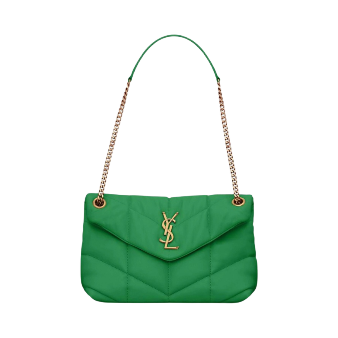 생로랑 퀼티드 램스킨 퍼퍼 스몰 체인백 그린(Saint Laurent Puffer Small Chain Bag in Quilted Lambskin Green) - 1