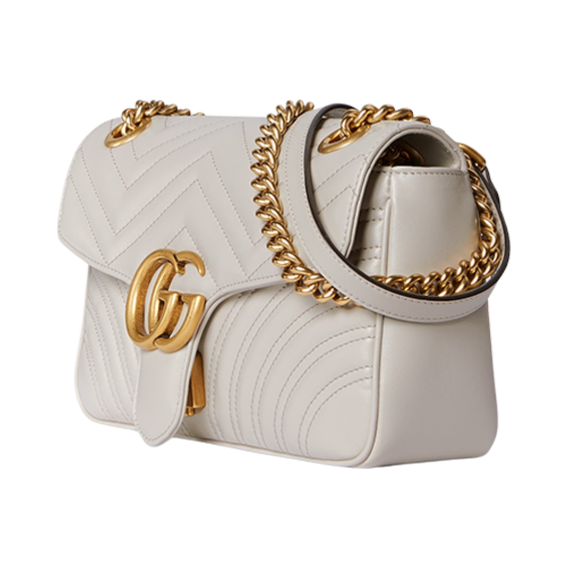 443497-AABZC-1712 Gucci GG Marmont Medium Shoulder Bag Light Beige Leather