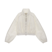 (W) Matin Kim Coating Crop Blouson in Ivory
