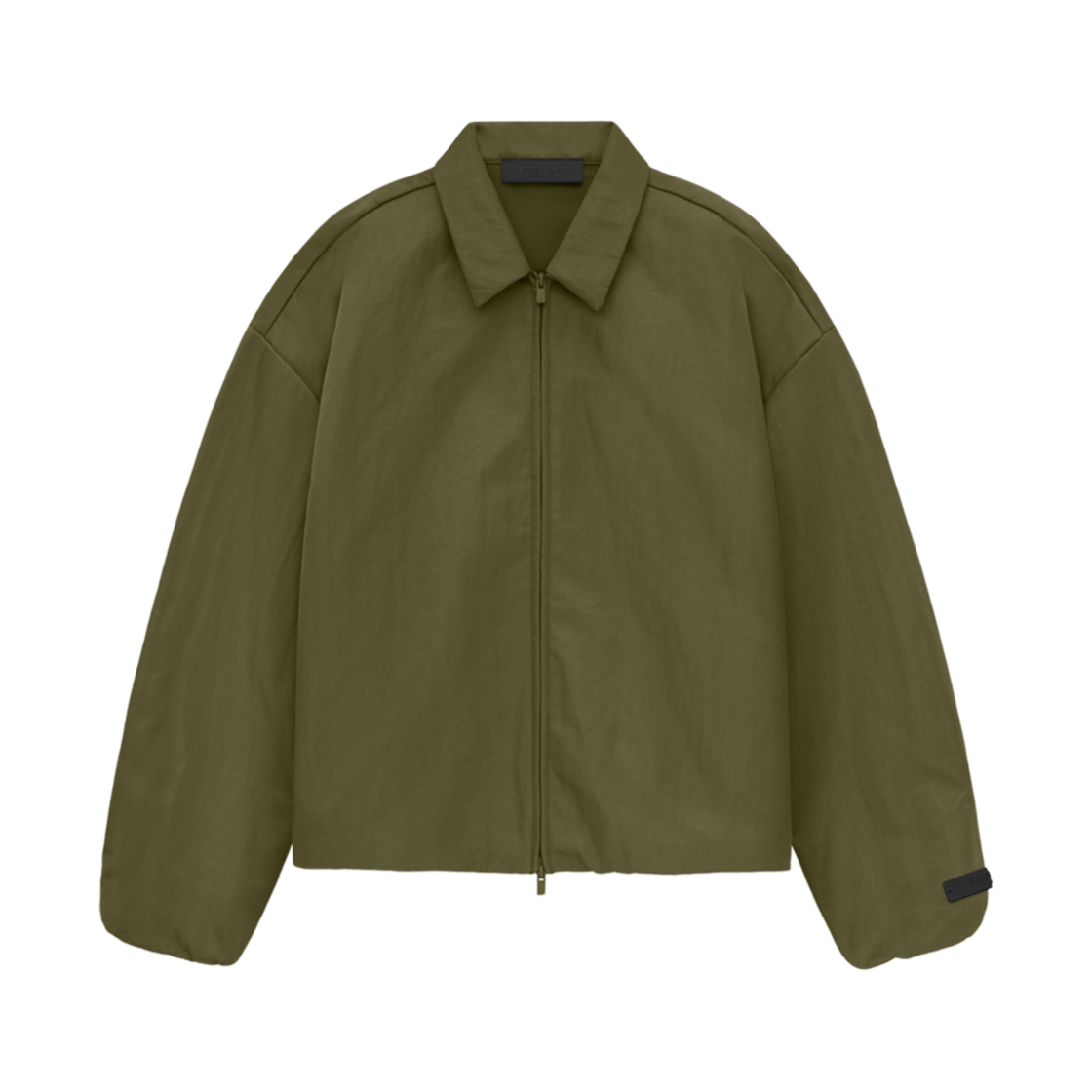 - Essentials Textured Nylon Trucker Jacket Military - 24FW
