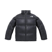 The North Face White Label Leather Nuptse Down Jacket Black